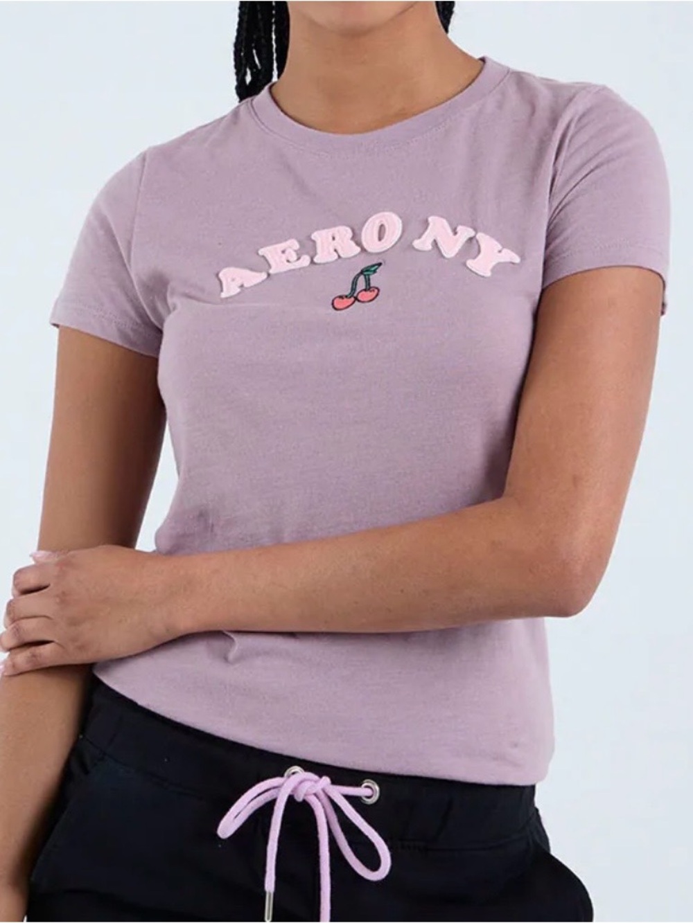 AEROPOSTALE NY Cherries Applique Retro Classic Crew Graphic Tee